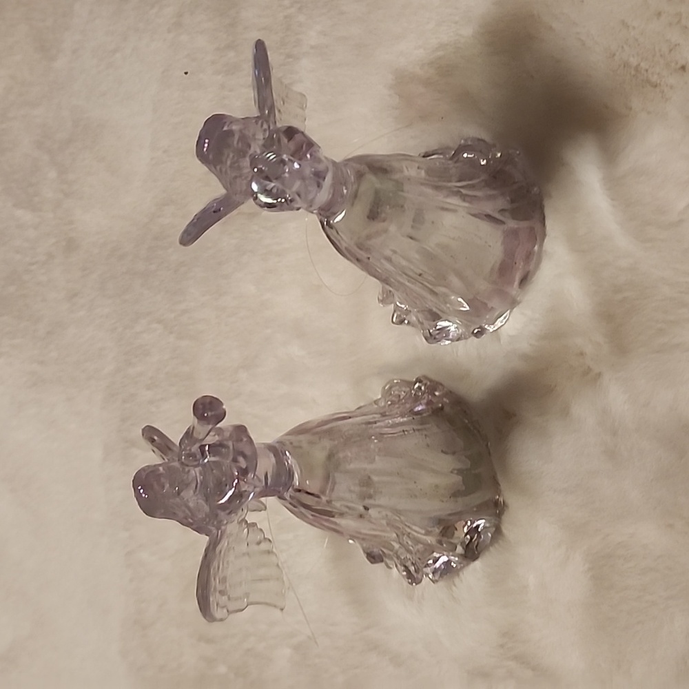 SET OF 2 , IRRADESCENT ANGELS CHRISTMAS ORNAMENTS. - Picture 1 of 4